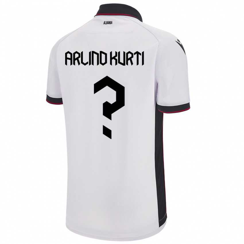 Kinder Albanien Arlind Kurti #0 Weiß Auswärtstrikot Trikot 24-26 T-Shirt Österreich