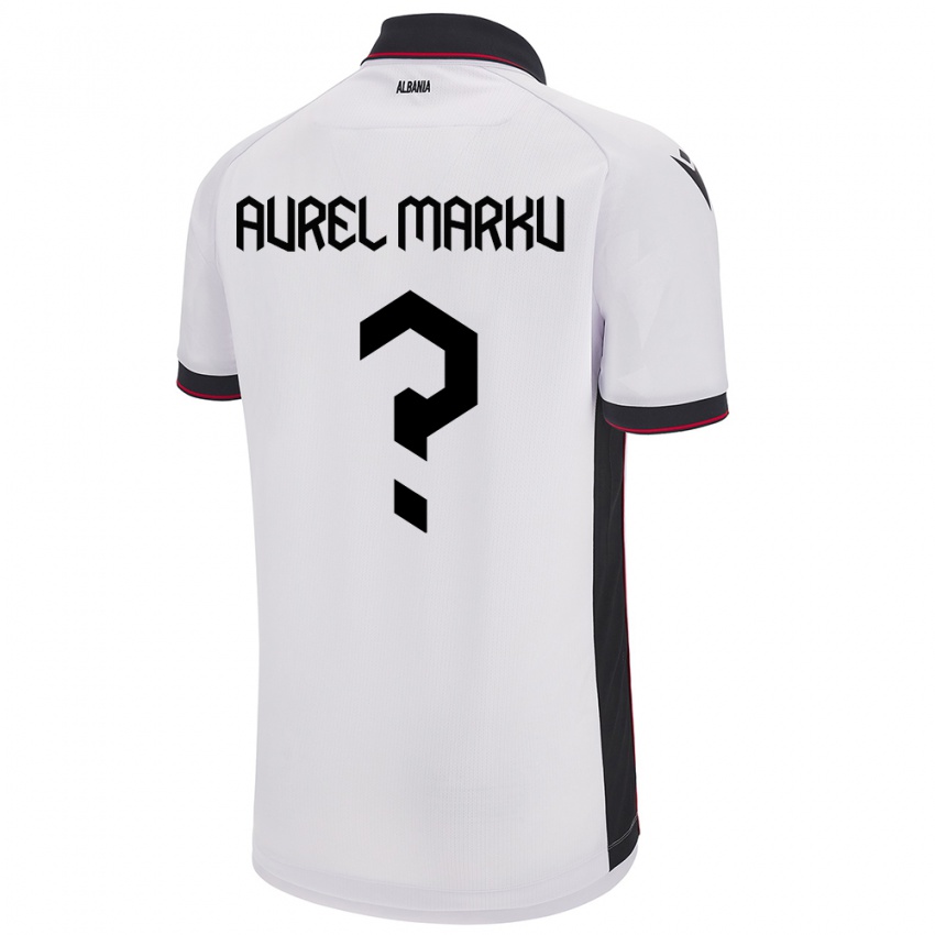 Kinder Albanien Aurel Marku #0 Weiß Auswärtstrikot Trikot 24-26 T-Shirt Österreich