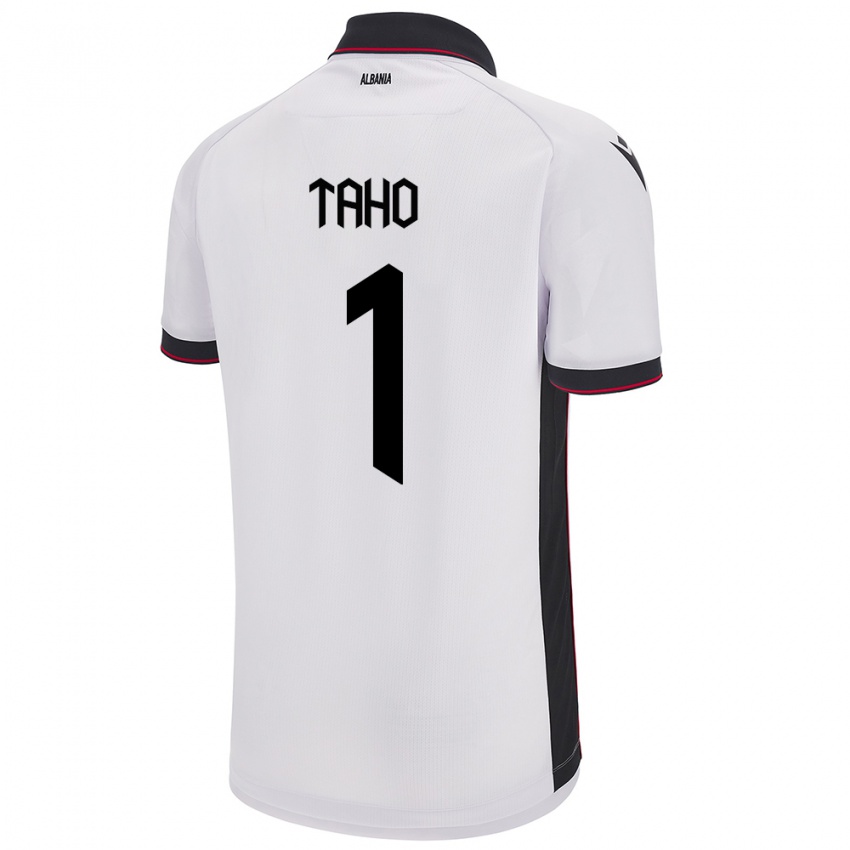 Kinder Albanien Alain Taho #1 Weiß Auswärtstrikot Trikot 24-26 T-Shirt Österreich