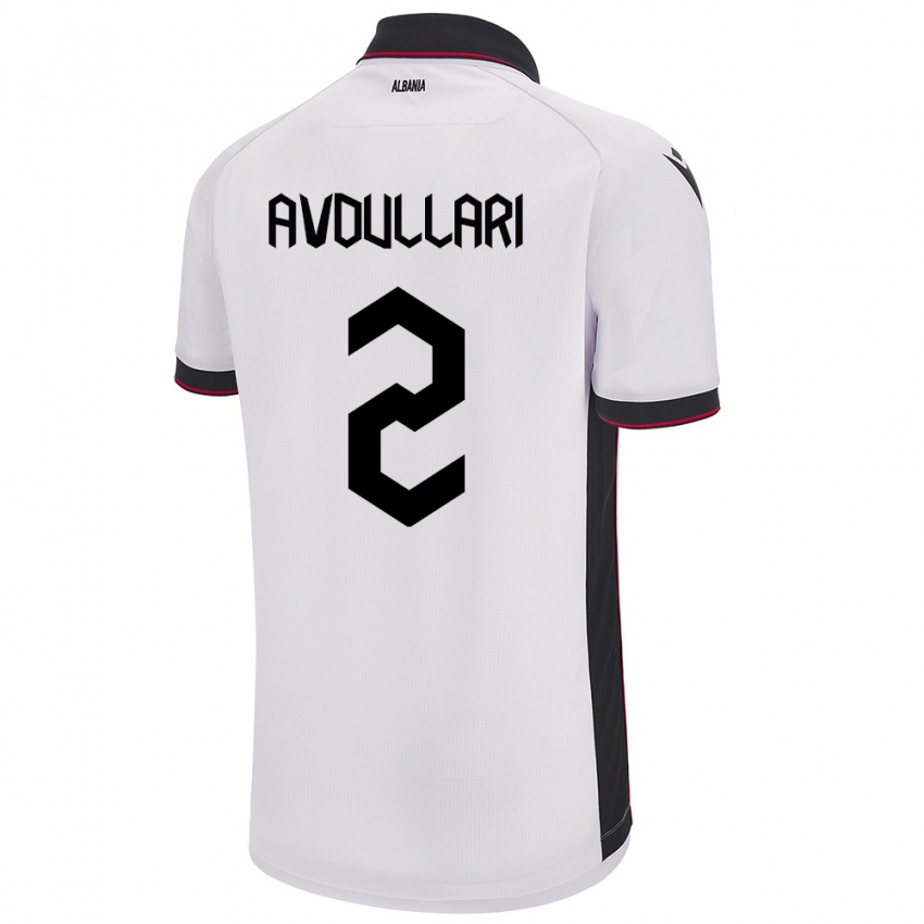 Kinder Albanien Davide Avdullari #2 Weiß Auswärtstrikot Trikot 24-26 T-Shirt Österreich