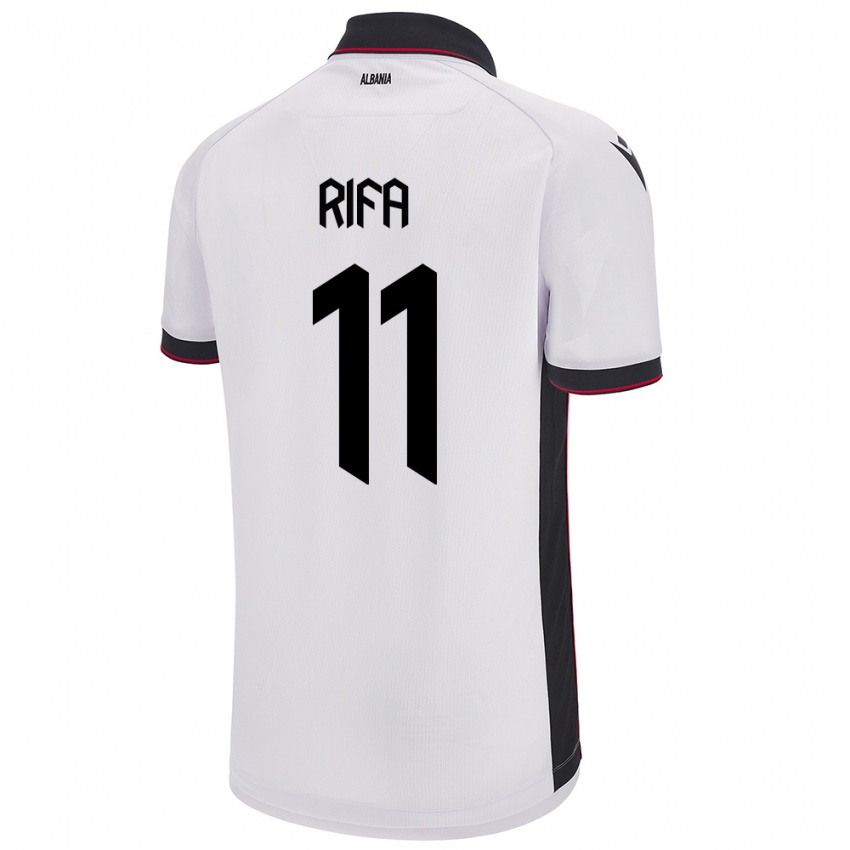 Kinder Albanien Oresti Rifa #11 Weiß Auswärtstrikot Trikot 24-26 T-Shirt Österreich