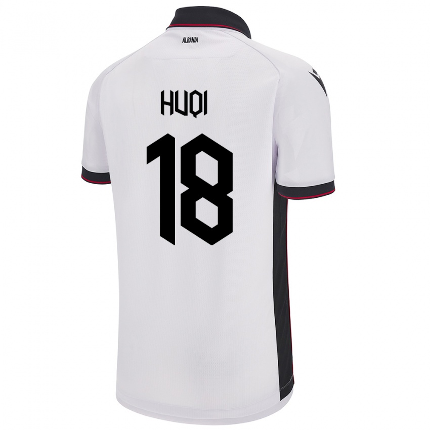 Kinder Albanien Mattia Huqi #18 Weiß Auswärtstrikot Trikot 24-26 T-Shirt Österreich