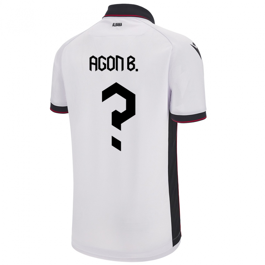 Kinder Albanien Agon Bajrami #0 Weiß Auswärtstrikot Trikot 24-26 T-Shirt Österreich