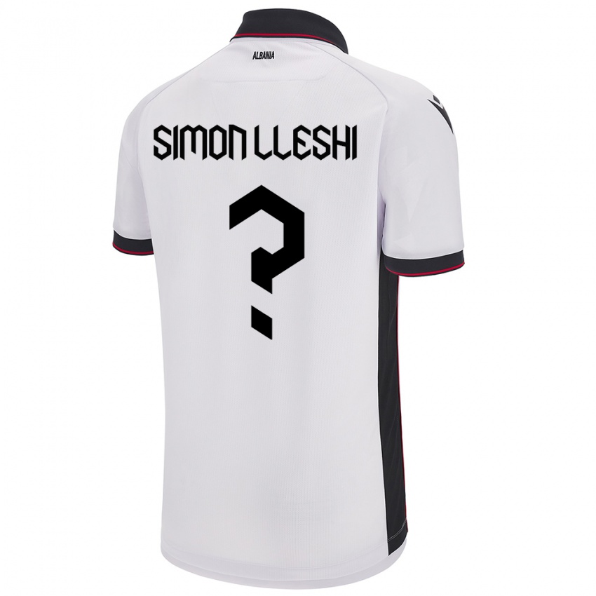 Kinder Albanien Simon Lleshi #0 Weiß Auswärtstrikot Trikot 24-26 T-Shirt Österreich