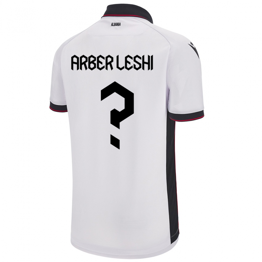 Kinder Albanien Arber Leshi #0 Weiß Auswärtstrikot Trikot 24-26 T-Shirt Österreich