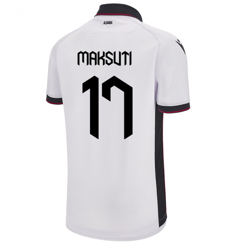 Kinder Albanien Kristina Maksuti #17 Weiß Auswärtstrikot Trikot 24-26 T-Shirt Österreich