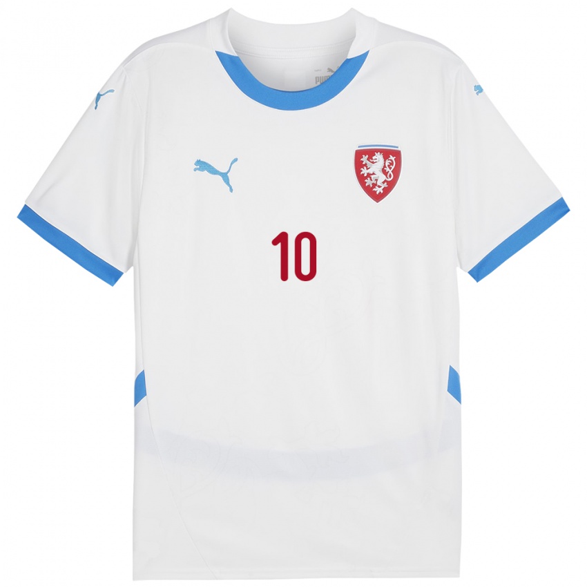 Kinder Tschechien Marek Naskos #10 Weiß Auswärtstrikot Trikot 24-26 T-Shirt Österreich