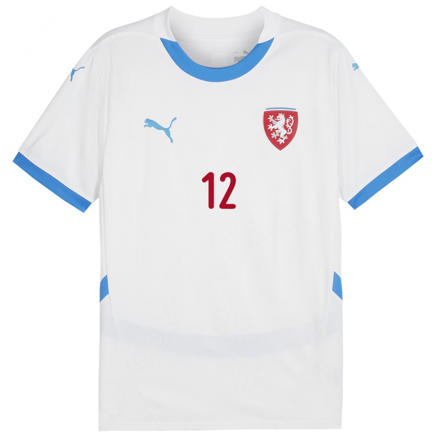 Kinder Tschechien Jakub Kolisek #12 Weiß Auswärtstrikot Trikot 24-26 T-Shirt Österreich