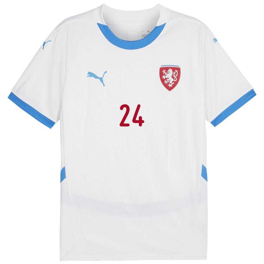 Kinder Tschechien Tomas Vlcek #24 Weiß Auswärtstrikot Trikot 24-26 T-Shirt Österreich