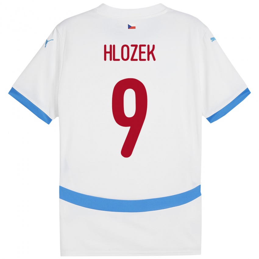 Kinder Tschechien Adam Hlozek #9 Weiß Auswärtstrikot Trikot 24-26 T-Shirt Österreich