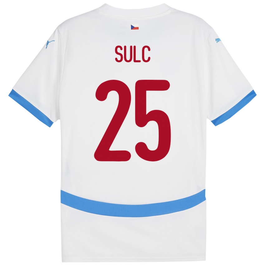 Kinder Tschechien Pavel Sulc #25 Weiß Auswärtstrikot Trikot 24-26 T-Shirt Österreich