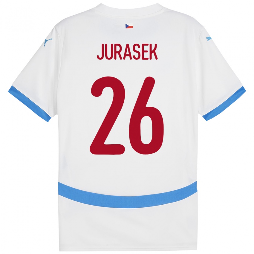 Kinder Tschechien Matej Jurasek #26 Weiß Auswärtstrikot Trikot 24-26 T-Shirt Österreich