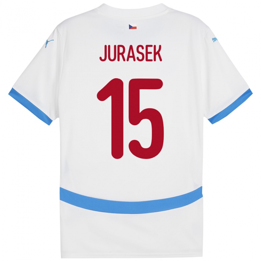 Kinder Tschechien David Jurásek #15 Weiß Auswärtstrikot Trikot 24-26 T-Shirt Österreich