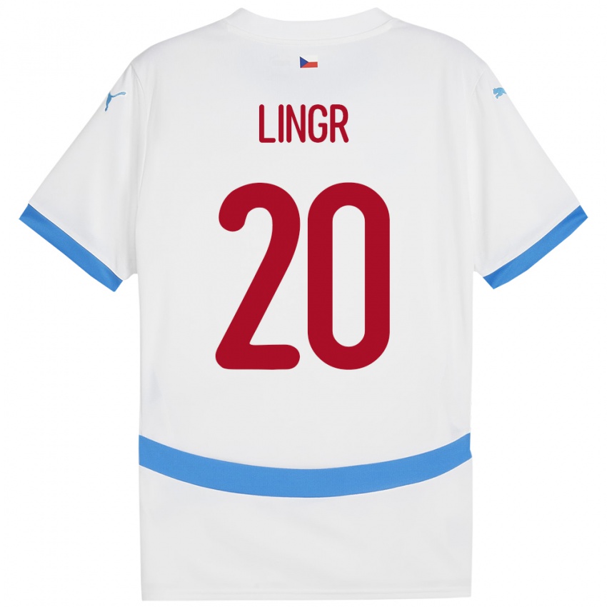 Kinder Tschechien Ondrej Lingr #20 Weiß Auswärtstrikot Trikot 24-26 T-Shirt Österreich