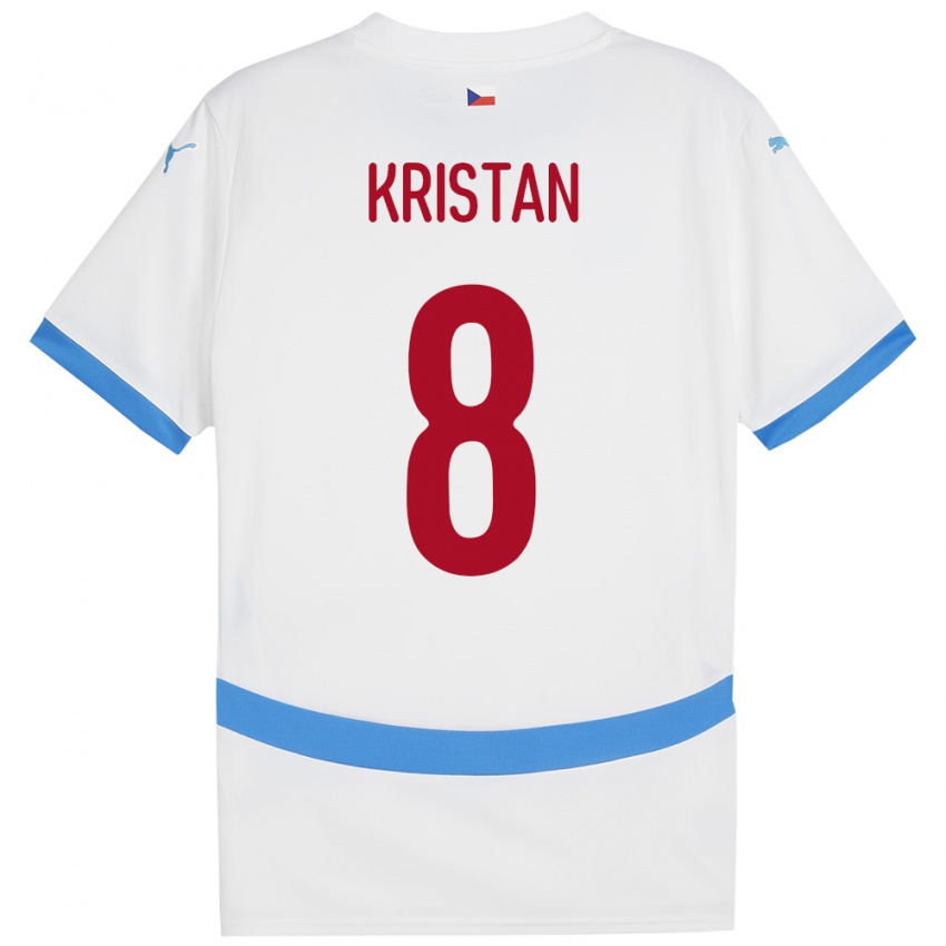 Kinder Tschechien Jakub Kristan #8 Weiß Auswärtstrikot Trikot 24-26 T-Shirt Österreich