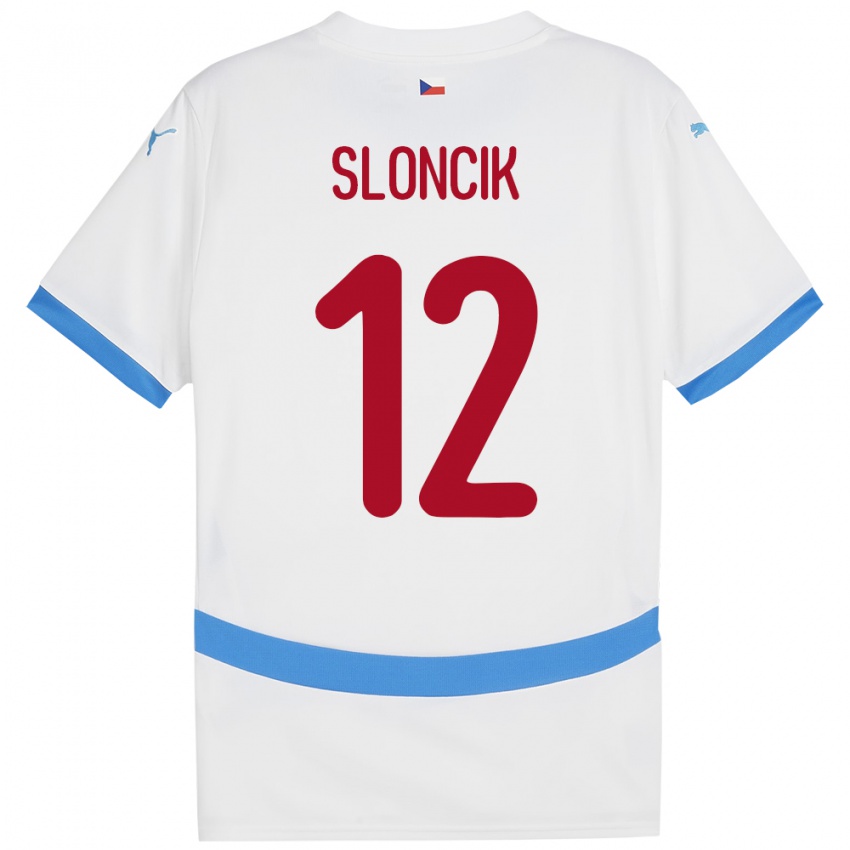 Kinder Tschechien Tom Sloncik #12 Weiß Auswärtstrikot Trikot 24-26 T-Shirt Österreich