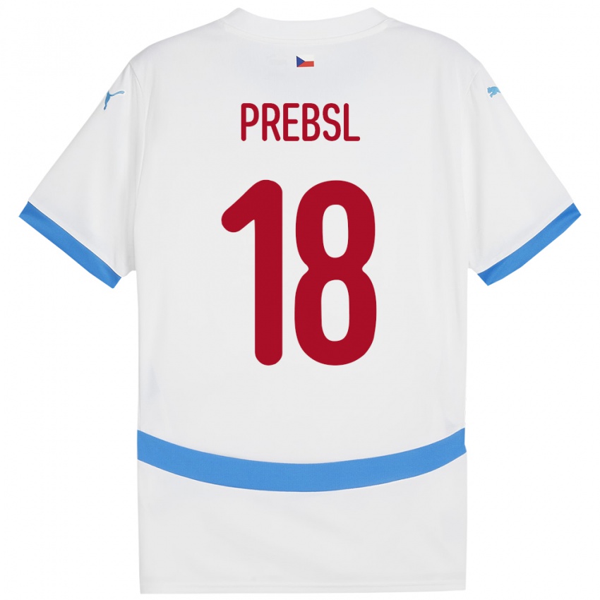 Kinder Tschechien Filip Prebsl #18 Weiß Auswärtstrikot Trikot 24-26 T-Shirt Österreich