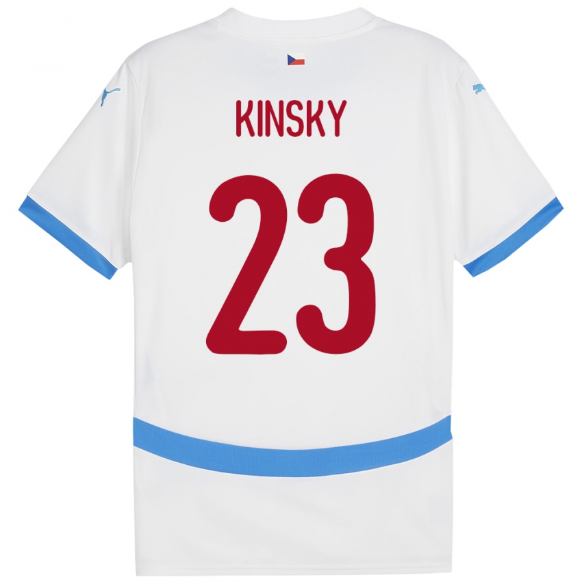 Kinder Tschechien Antonin Kinsky #23 Weiß Auswärtstrikot Trikot 24-26 T-Shirt Österreich