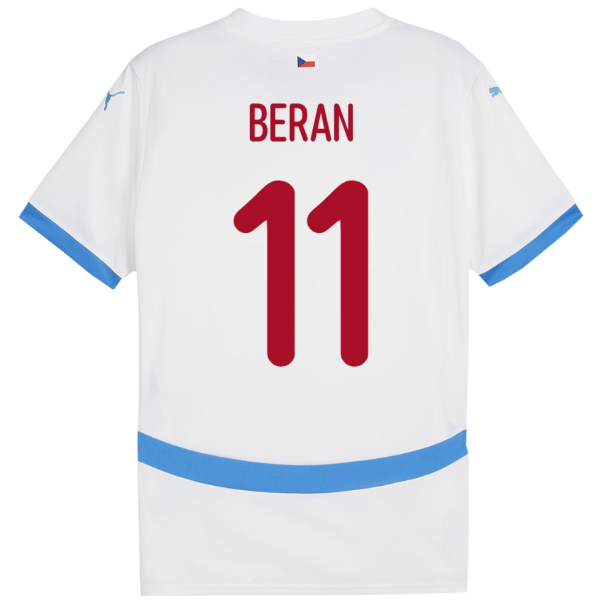 Kinder Tschechien Stepan Beran #11 Weiß Auswärtstrikot Trikot 24-26 T-Shirt Österreich