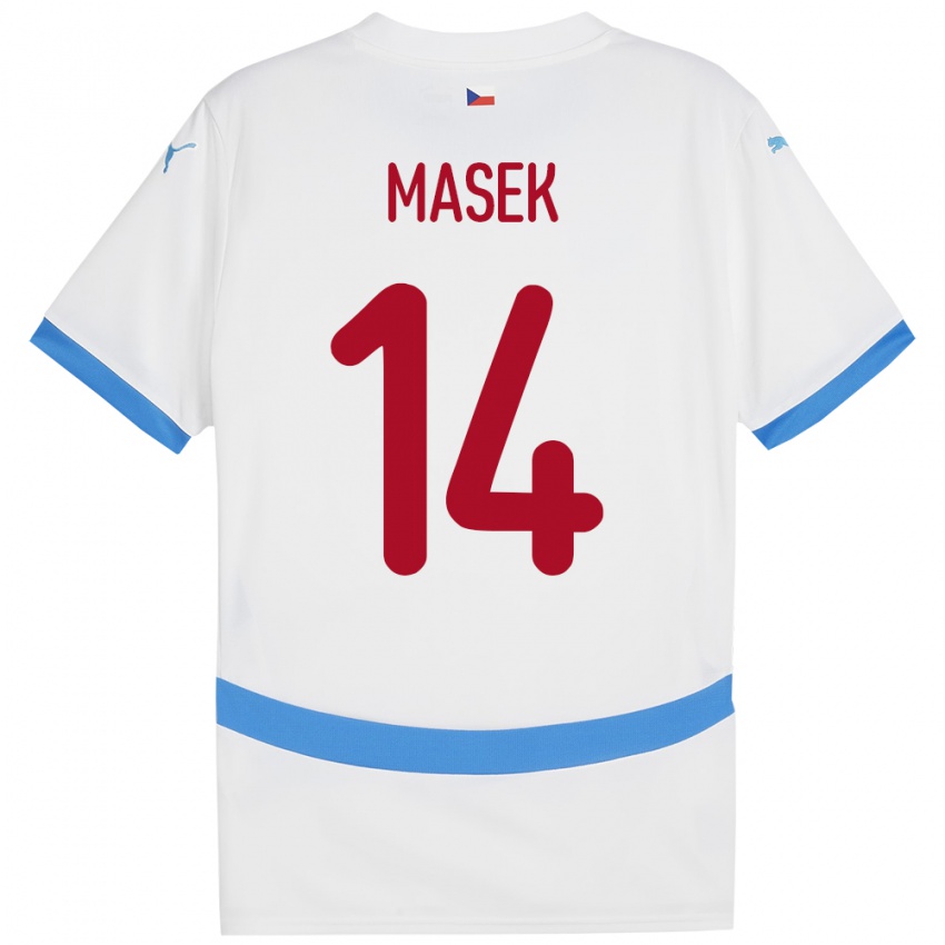 Kinder Tschechien Lukas Masek #14 Weiß Auswärtstrikot Trikot 24-26 T-Shirt Österreich