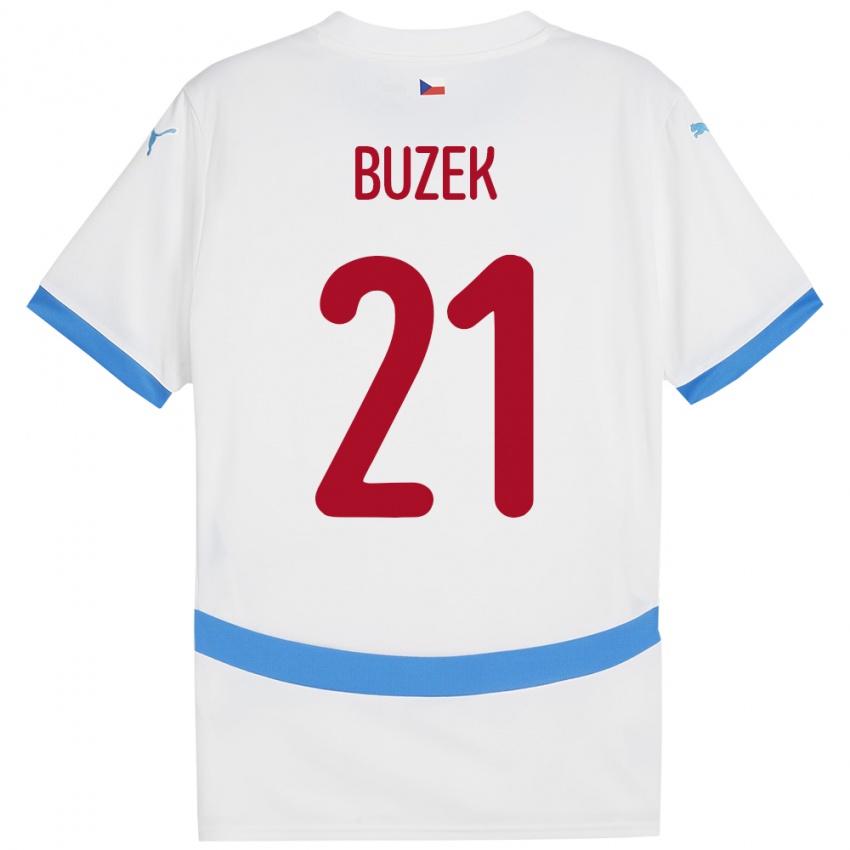 Kinder Tschechien Alexandr Buzek #21 Weiß Auswärtstrikot Trikot 24-26 T-Shirt Österreich