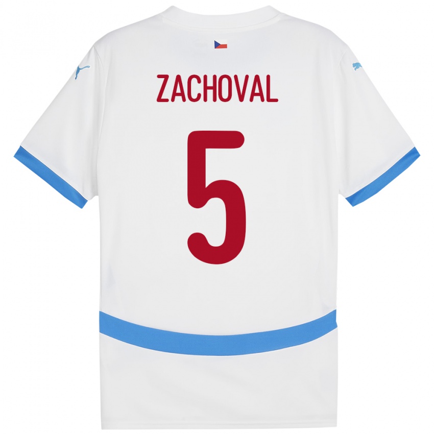 Kinder Tschechien Matej Zachoval #5 Weiß Auswärtstrikot Trikot 24-26 T-Shirt Österreich