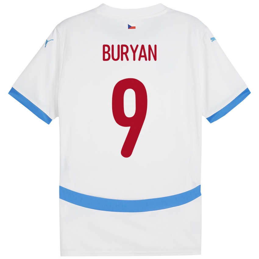 Kinder Tschechien Jan Buryan #9 Weiß Auswärtstrikot Trikot 24-26 T-Shirt Österreich