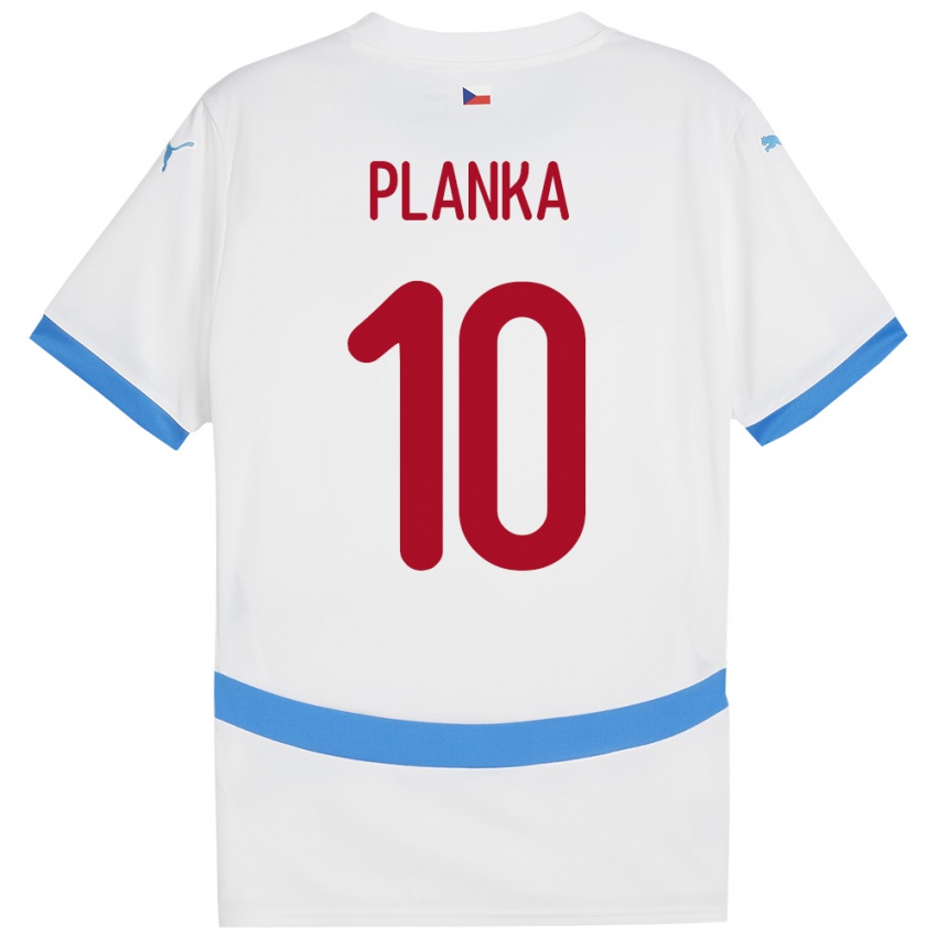 Kinder Tschechien David Planka #10 Weiß Auswärtstrikot Trikot 24-26 T-Shirt Österreich