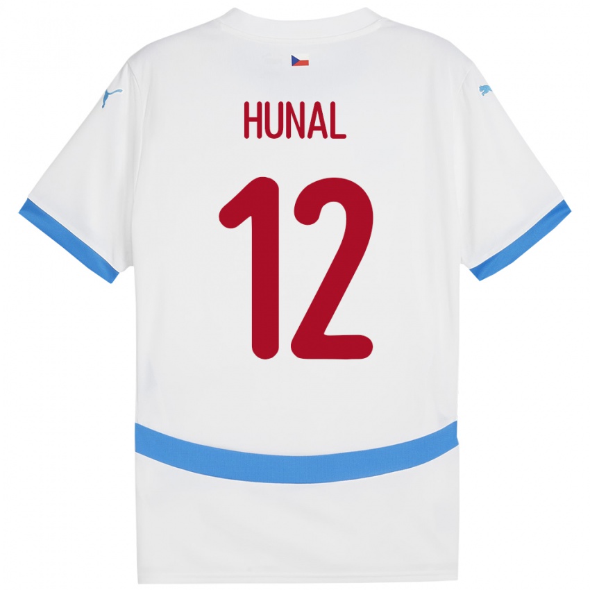 Kinder Tschechien Eric Hunal #12 Weiß Auswärtstrikot Trikot 24-26 T-Shirt Österreich