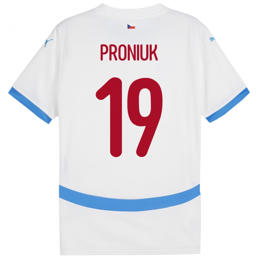 Kinder Tschechien Adam Proniuk #19 Weiß Auswärtstrikot Trikot 24-26 T-Shirt Österreich