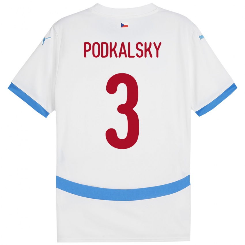 Kinder Tschechien Jakub Podkalsky #3 Weiß Auswärtstrikot Trikot 24-26 T-Shirt Österreich