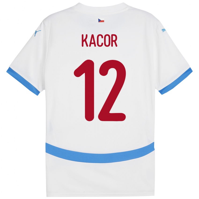 Kinder Tschechien Pavel Kacor #12 Weiß Auswärtstrikot Trikot 24-26 T-Shirt Österreich