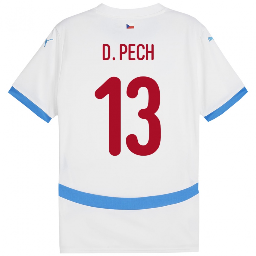 Kinder Tschechien Dominik Pech #13 Weiß Auswärtstrikot Trikot 24-26 T-Shirt Österreich