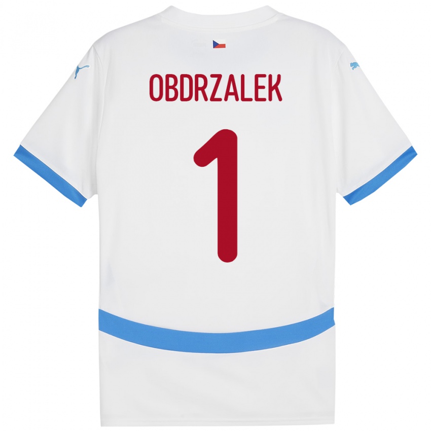 Kinder Tschechien Marek Obdrzalek #1 Weiß Auswärtstrikot Trikot 24-26 T-Shirt Österreich