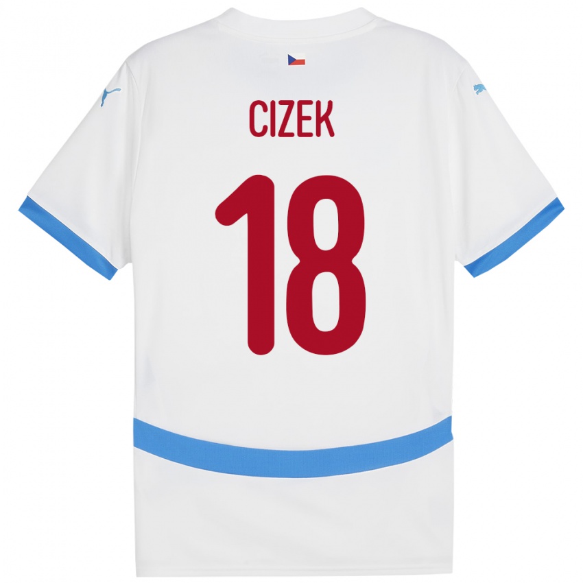 Kinder Tschechien Krystof Cizek #18 Weiß Auswärtstrikot Trikot 24-26 T-Shirt Österreich