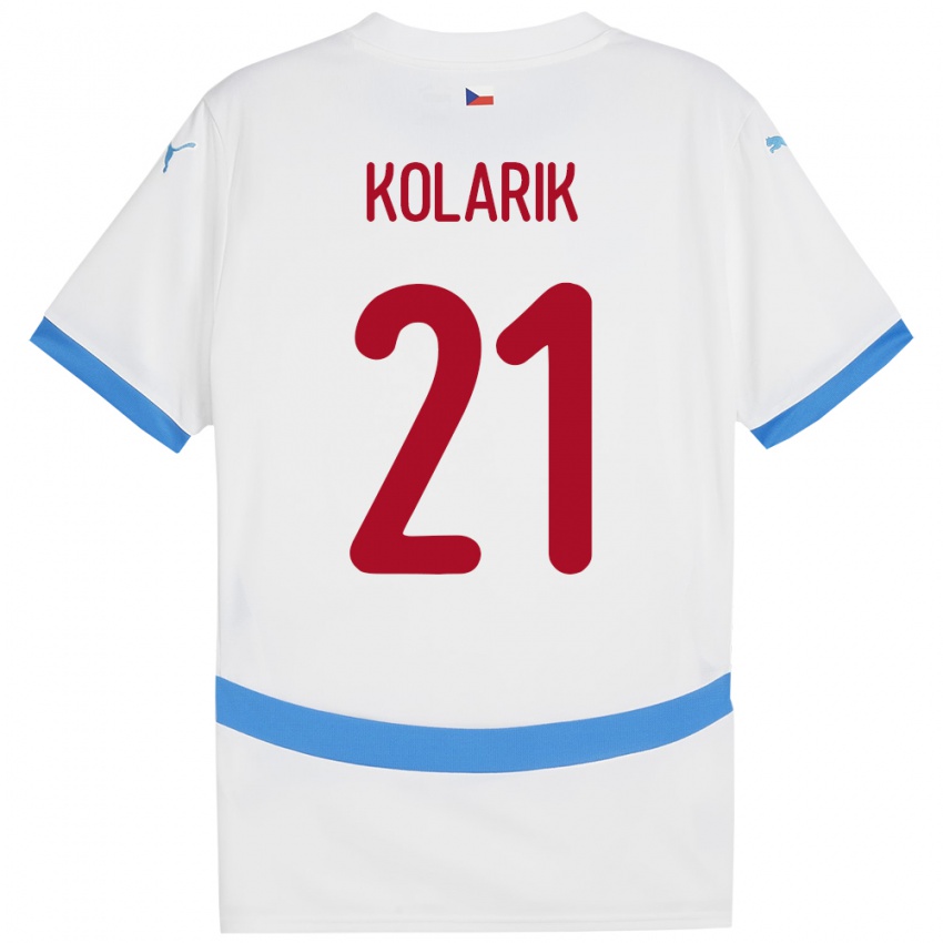 Kinder Tschechien Josef Kolarik #21 Weiß Auswärtstrikot Trikot 24-26 T-Shirt Österreich