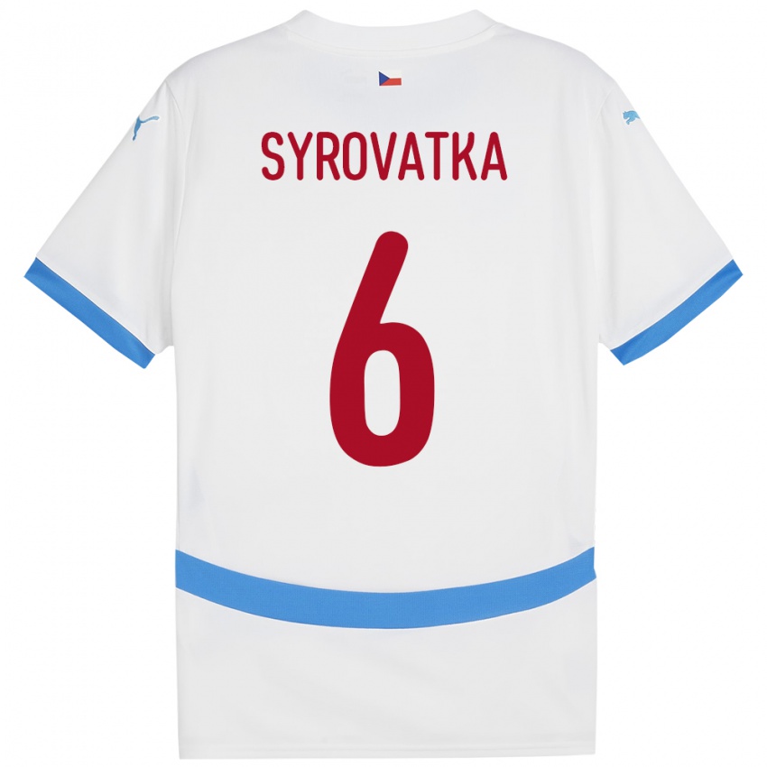 Kinder Tschechien Matyas Syrovatka #6 Weiß Auswärtstrikot Trikot 24-26 T-Shirt Österreich