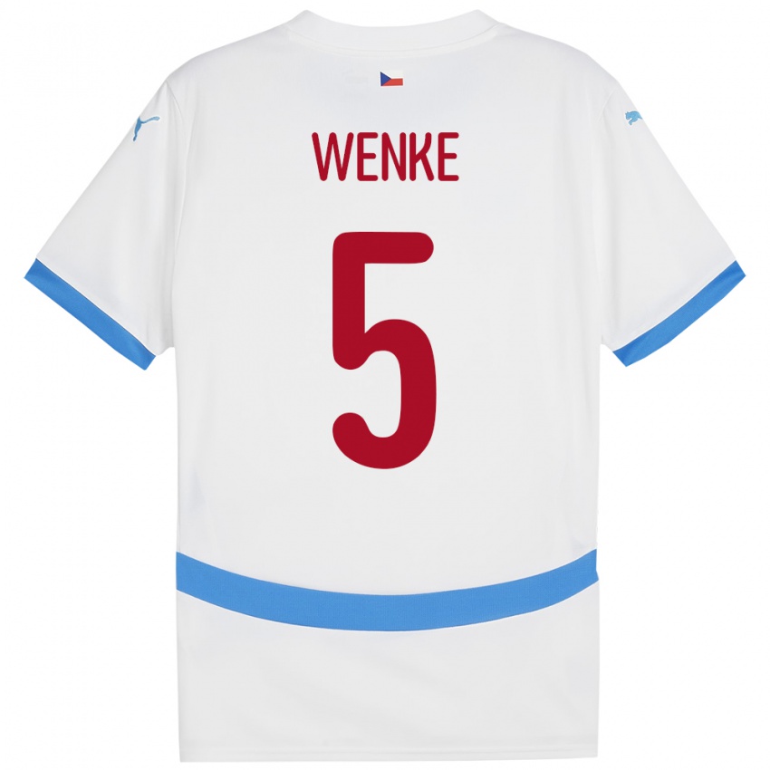 Kinder Tschechien Eduard Wenke #5 Weiß Auswärtstrikot Trikot 24-26 T-Shirt Österreich