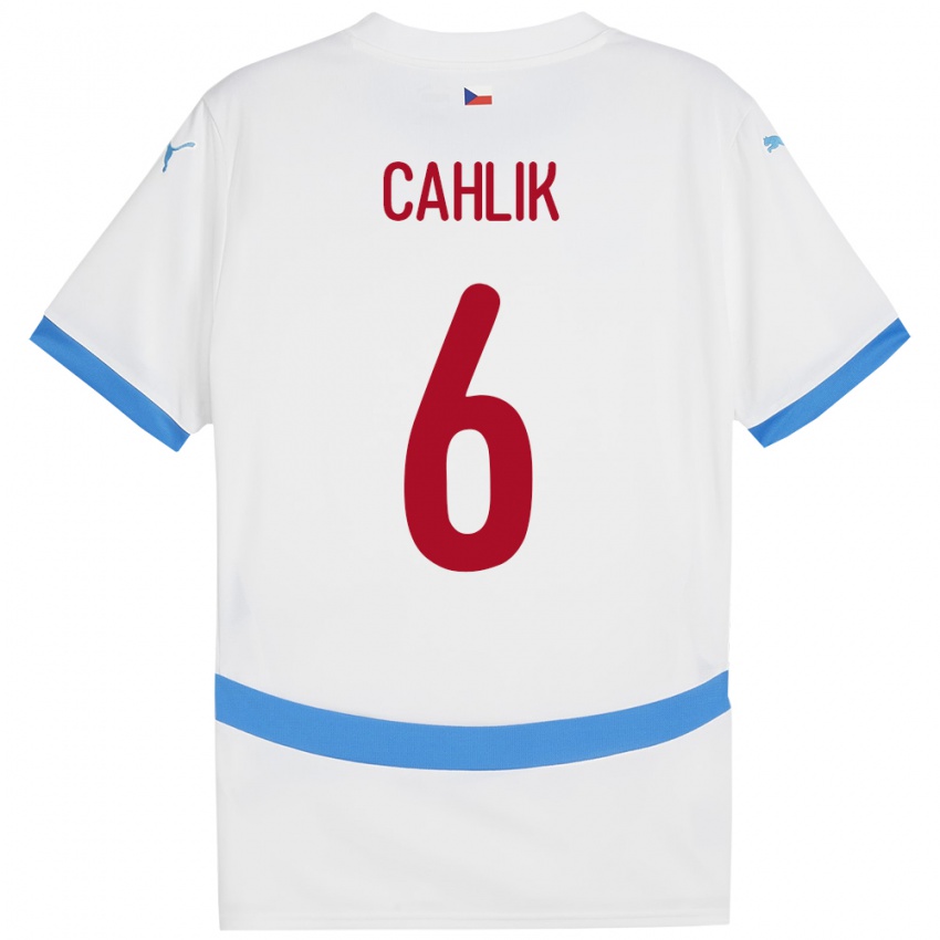 Kinder Tschechien Jakub Cahlik #6 Weiß Auswärtstrikot Trikot 24-26 T-Shirt Österreich