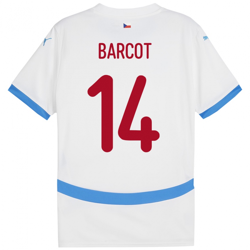 Kinder Tschechien David Barcot #14 Weiß Auswärtstrikot Trikot 24-26 T-Shirt Österreich