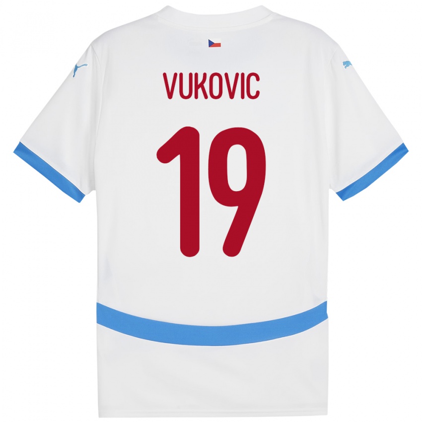 Kinder Tschechien Kristian Vukovic #19 Weiß Auswärtstrikot Trikot 24-26 T-Shirt Österreich