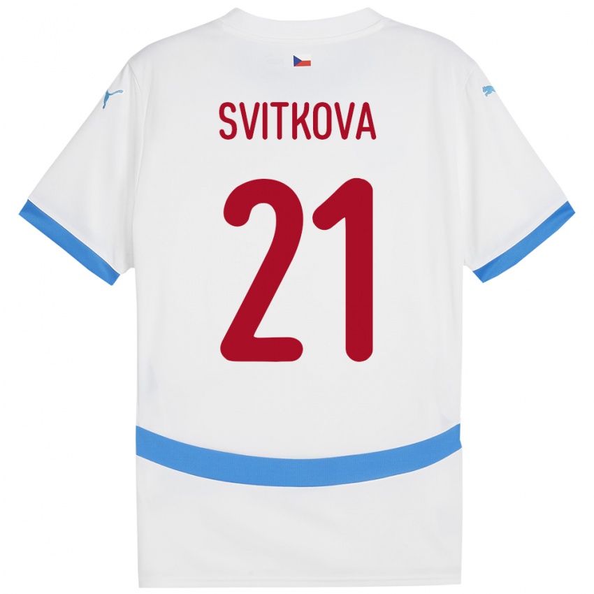 Kinder Tschechien Kateřina Svitková #21 Weiß Auswärtstrikot Trikot 24-26 T-Shirt Österreich