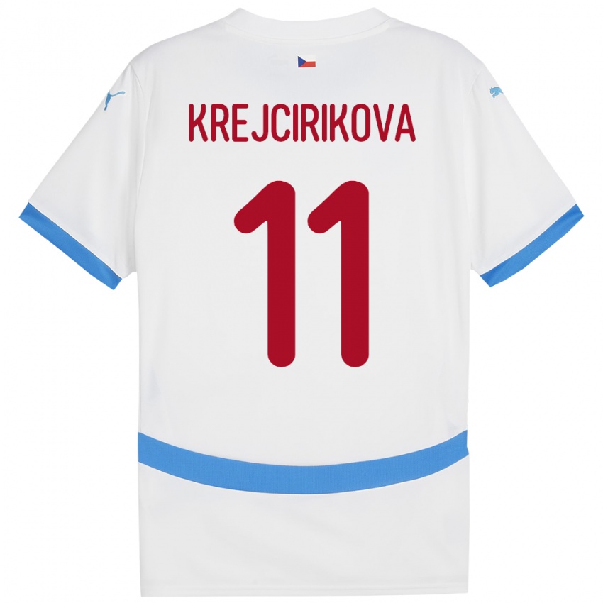 Kinder Tschechien Tereza Krejčiříková #11 Weiß Auswärtstrikot Trikot 24-26 T-Shirt Österreich