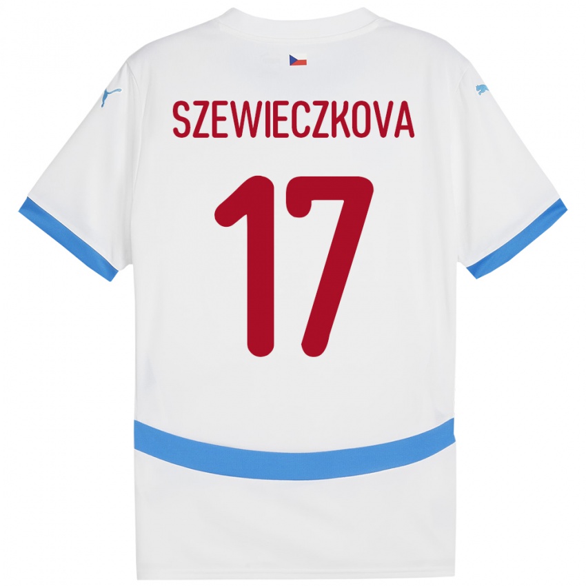 Kinder Tschechien Tereza Szewieczková #17 Weiß Auswärtstrikot Trikot 24-26 T-Shirt Österreich