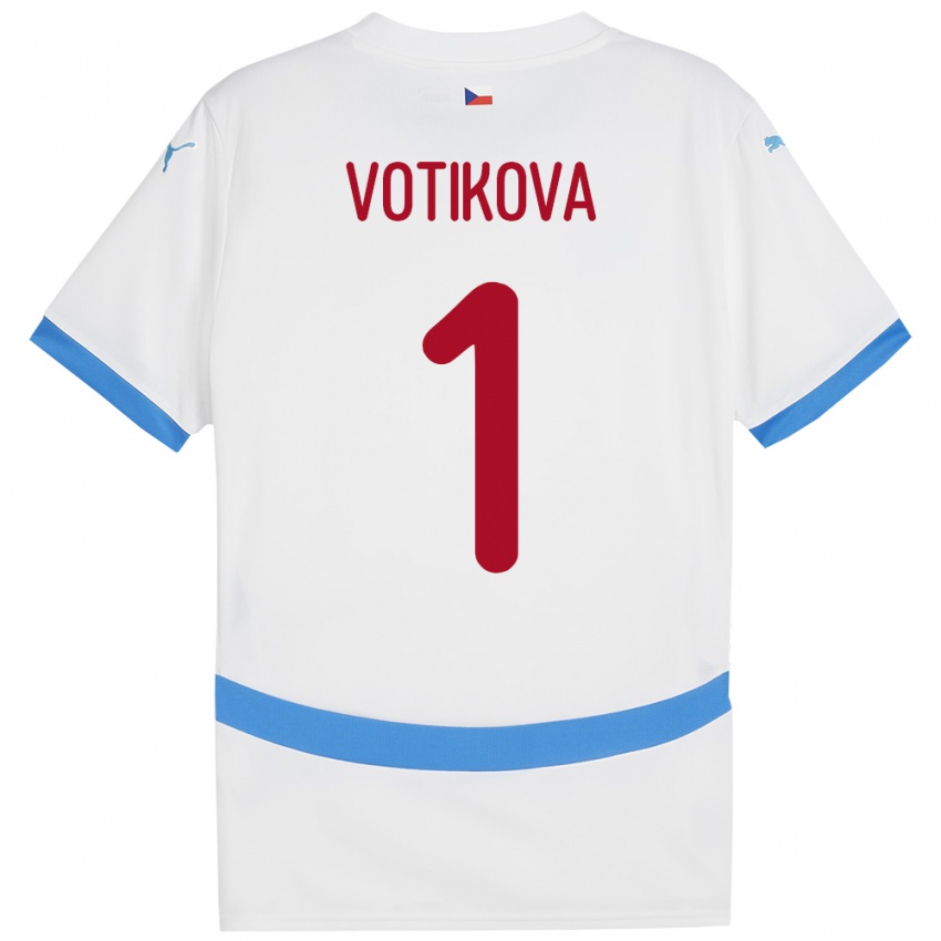 Kinder Tschechien Barbora Votíková #1 Weiß Auswärtstrikot Trikot 24-26 T-Shirt Österreich