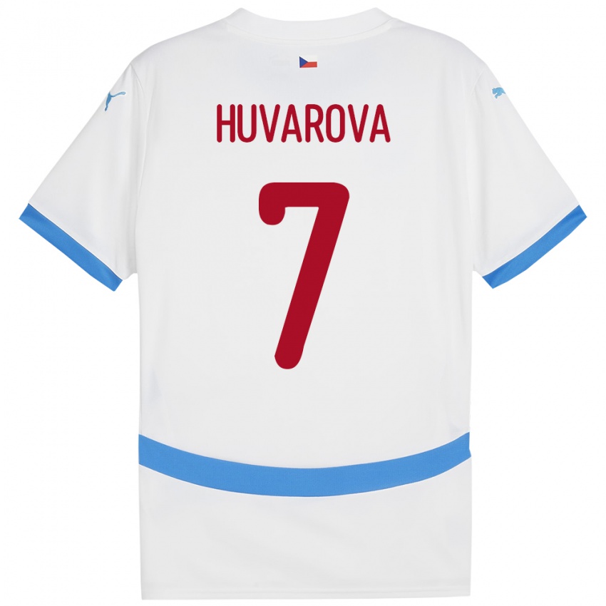 Kinder Tschechien Dominika Huvarová #7 Weiß Auswärtstrikot Trikot 24-26 T-Shirt Österreich