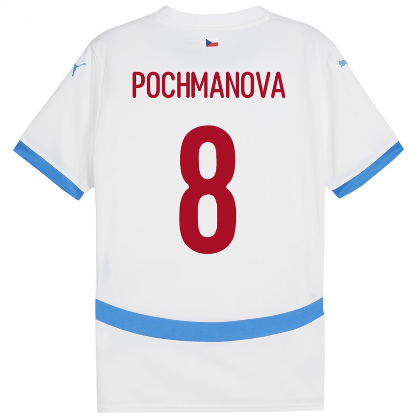 Kinder Tschechien Aneta Pochmanová #8 Weiß Auswärtstrikot Trikot 24-26 T-Shirt Österreich