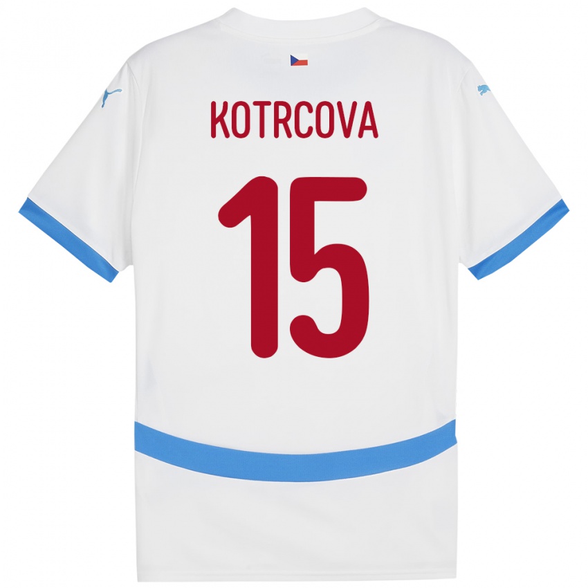 Kinder Tschechien Kateřina Kotrčová #15 Weiß Auswärtstrikot Trikot 24-26 T-Shirt Österreich