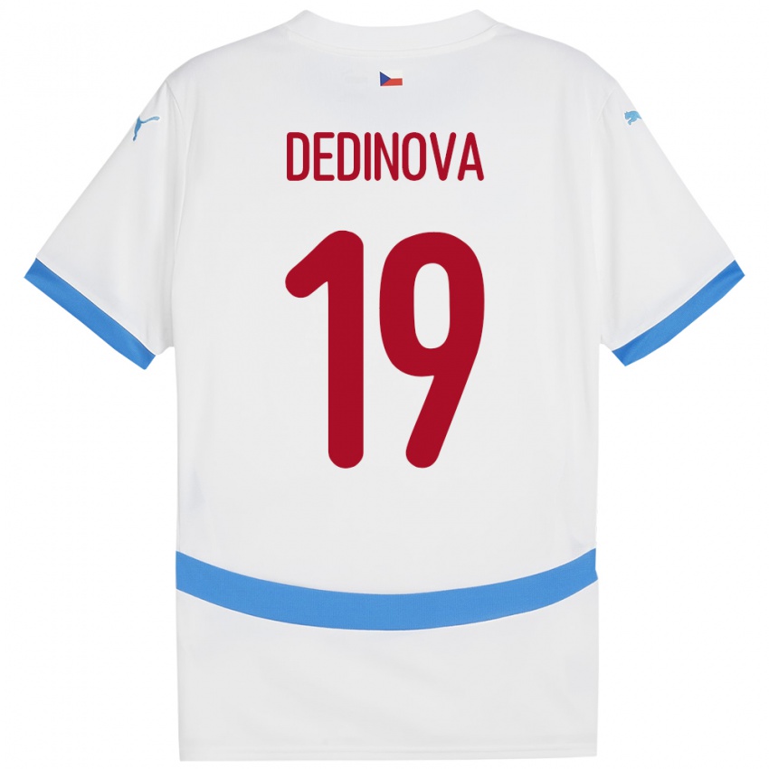 Kinder Tschechien Aneta Dědinová #19 Weiß Auswärtstrikot Trikot 24-26 T-Shirt Österreich