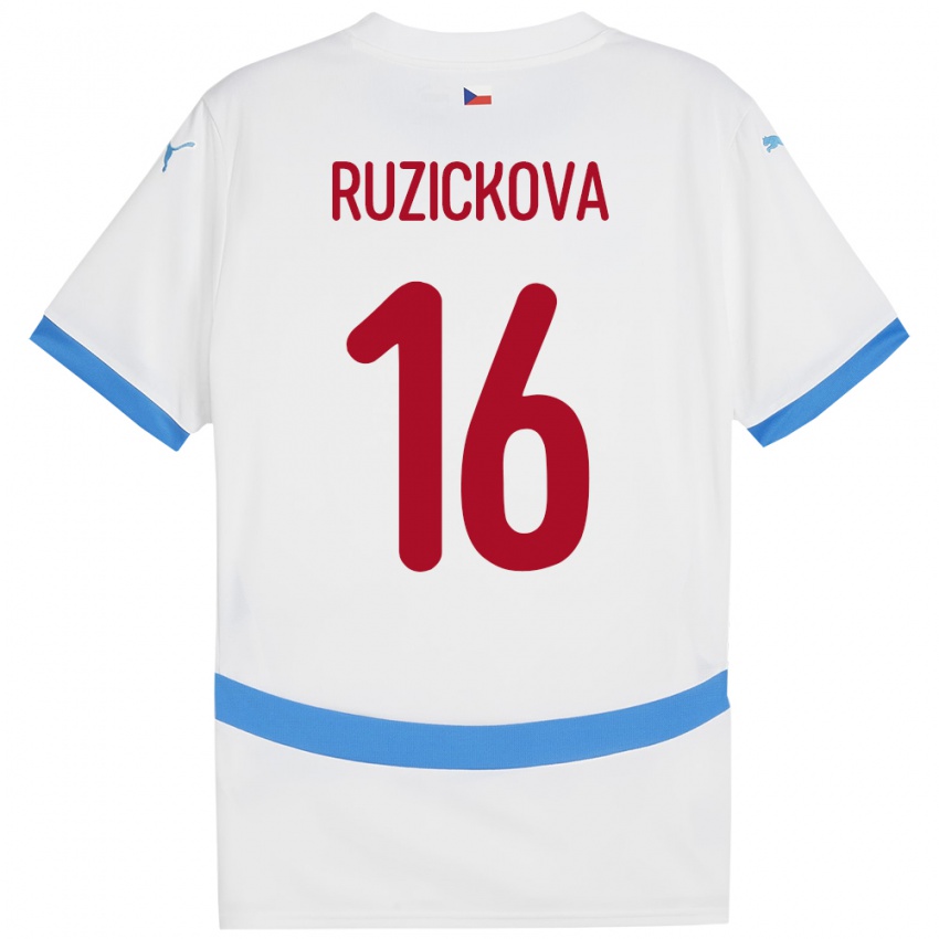 Kinder Tschechien Barbora Růžičková #16 Weiß Auswärtstrikot Trikot 24-26 T-Shirt Österreich